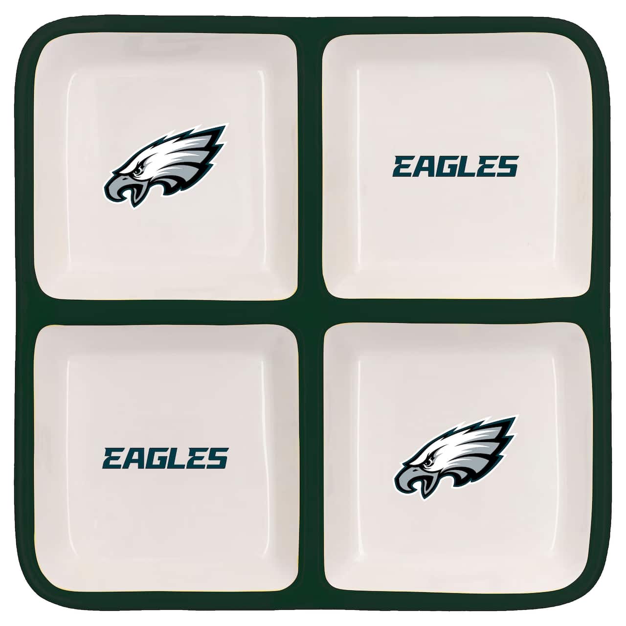 The Memory Company NFL 4 Section Square Ceramic Tray